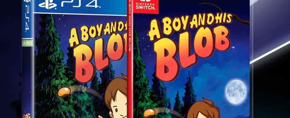 Un garçon et son blob marquent une sortie de commutateur physique de jeux à tirage limité