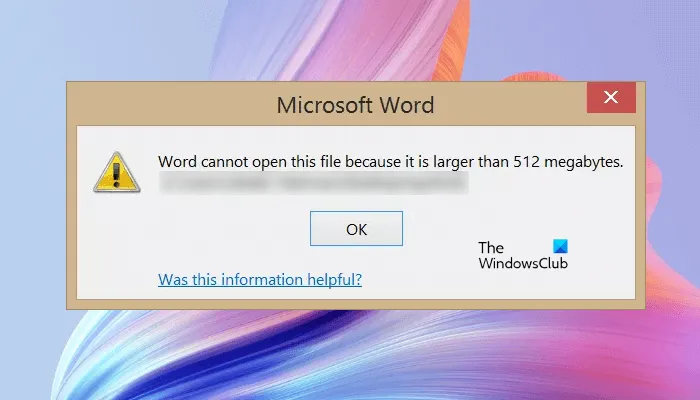 Word ne peut pas ouvrir ce fichier