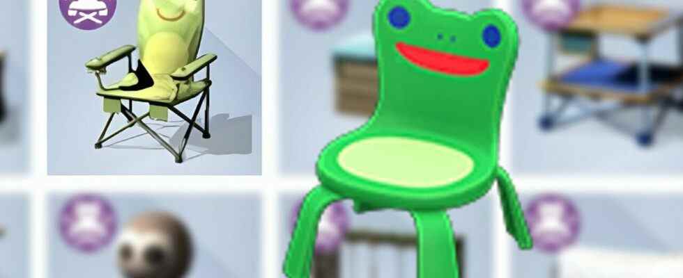 Aléatoire : Les Sims ont-ils copié Animal Crossing : la chaise Froggy de New Horizons ?