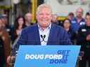 Le premier ministre de l'Ontario, Doug Ford, est présenté à Laval Tool à Windsor le lundi 30 mai 2022, où il a fait un arrêt de campagne.