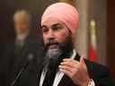 Jagmeet Singh, chef du Nouveau Parti démocratique (NPD), veut imposer les bénéfices excédentaires des entreprises et les redistribuer aux Canadiens pour atténuer les effets de l'inflation.  David Kawaï/Bloomberg