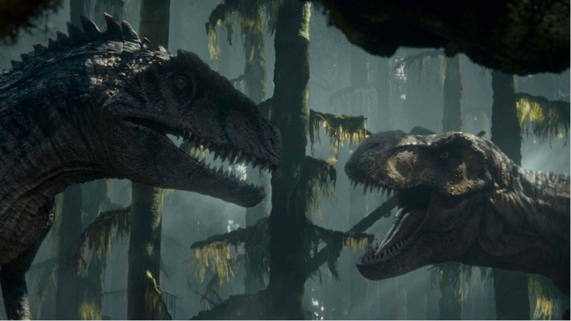 Un Giganotosaurus et un T. rex dans Jurassic World Dominion