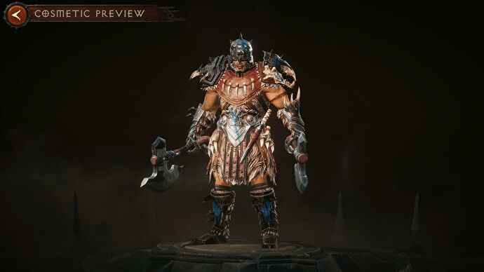 Diablo Immortal Barbarian dans l'écran d'aperçu de Legendary Gear