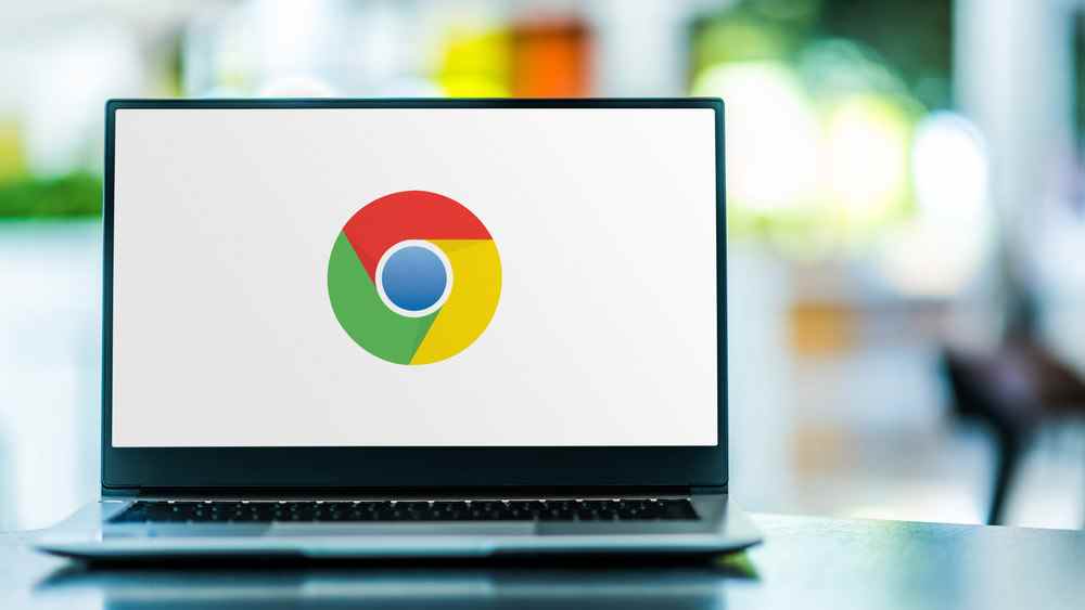 Le logo Google Chrome affiché sur un écran d'ordinateur portable.