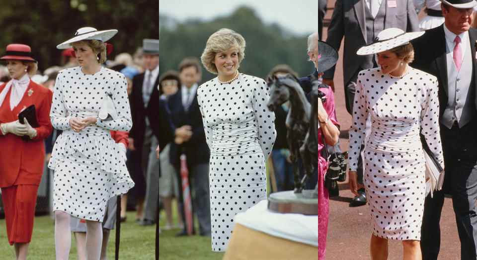Diana a porté sa robe Victor Edelstein à trois occasions différentes, en 1986, 1987 et 1988. (Getty Images)