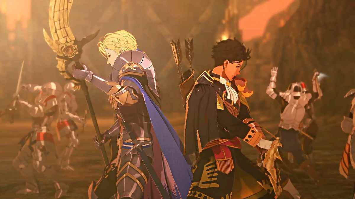 Claude et Dimitri se tiennent dos à dos dans une bataille dans Fire Emblem Warriors: Three Hopes