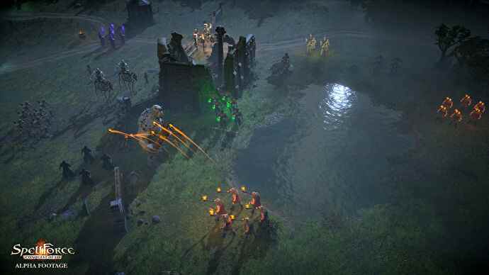 Une bataille nocturne brumeuse dans SpellForce: Conquest Of Eo