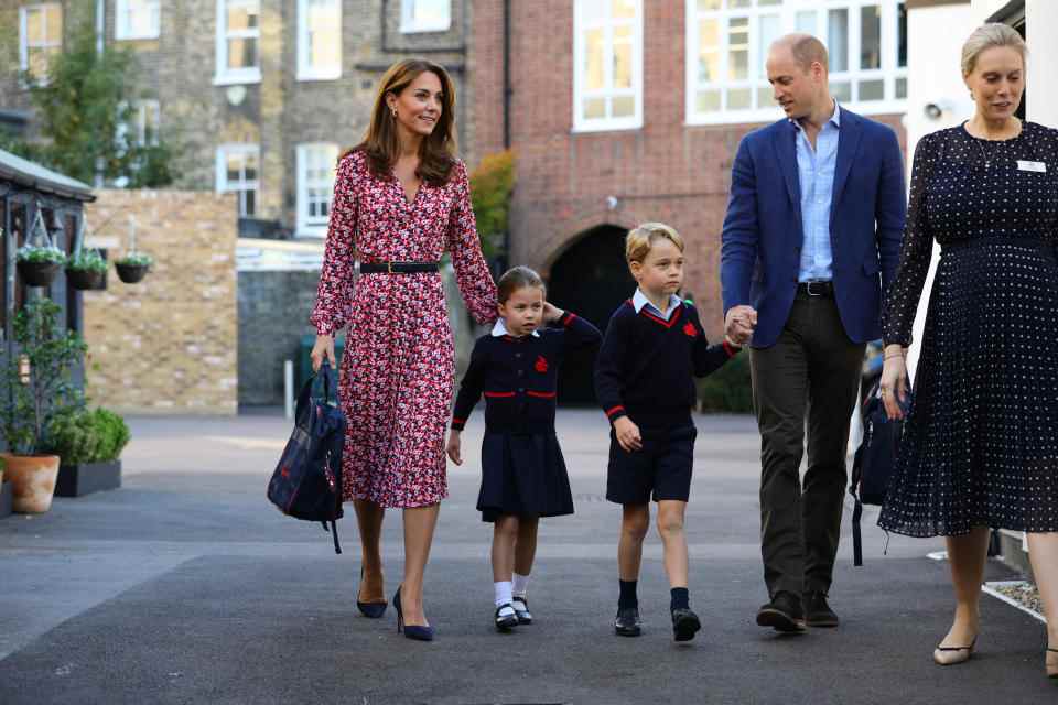 La princesse Charlotte a rejoint son frère le prince George à Thomas's Battersea en 2019. (Getty Images)