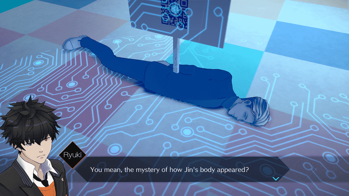 Un personnage utilise la vision aux rayons X dans l'IA : The Somnium Files - Nirvana Initiative