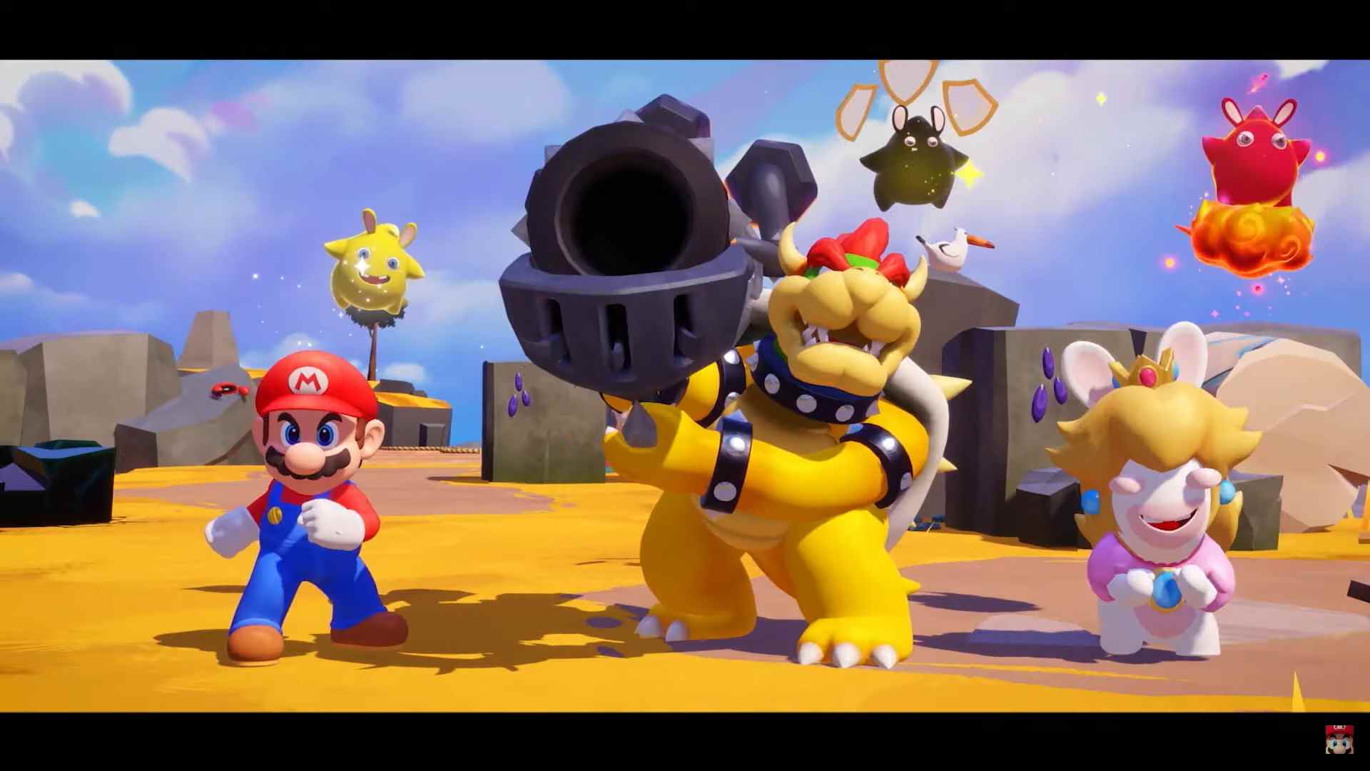 une capture d'écran de Mario + Lapins Crétins : Les Étincelles de l'Espoir