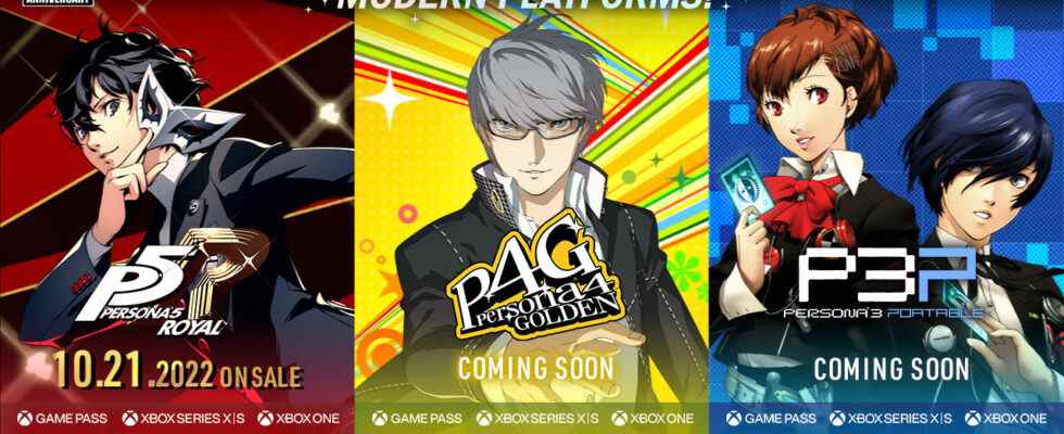 Persona 5 Royal, Persona 4 Golden et Persona 3 Portable arrivent sur Switch