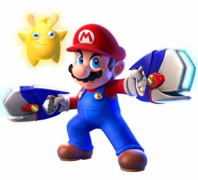 Mario et son étincelle dans Mario + Rabbids Sparks of Hope.