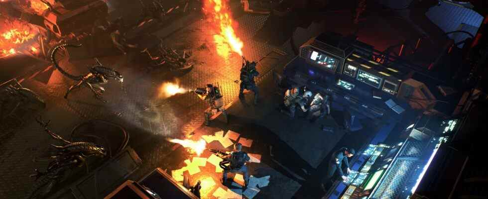 Aliens: Dark Descent est un jeu de tir en équipe de haut en bas avec une histoire originale