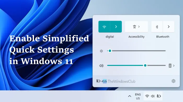 activer les fenêtres de paramètres rapides simplifiées 11