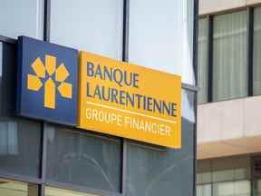 Une succursale de la Banque Laurentienne à Montréal.