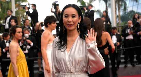 Naomi Kawase poses for photographers upon arrival at the premiere of the film 'Broker at the 75th international film festival, Cannes, southern France, Thursday, May 26, 2022. (AP Photo/Petros Giannakouris)
