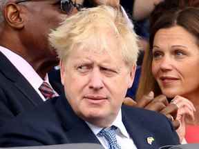 Le Premier ministre britannique Boris Johnson au Platinum Pageant à Londres, dans le cadre des célébrations du jubilé de platine de la reine Elizabeth II le 05 juin 2022.