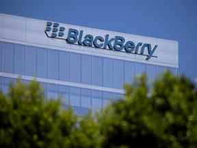 Une tour de bureaux Blackberry à Irvine, en Californie.