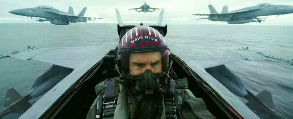Tom Cruise in Jet in Top Gun: Maverick