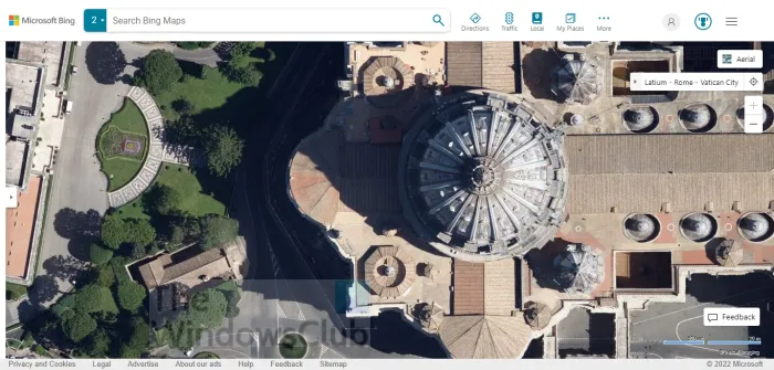 Bing Maps Rome tournant l'image en super résolution