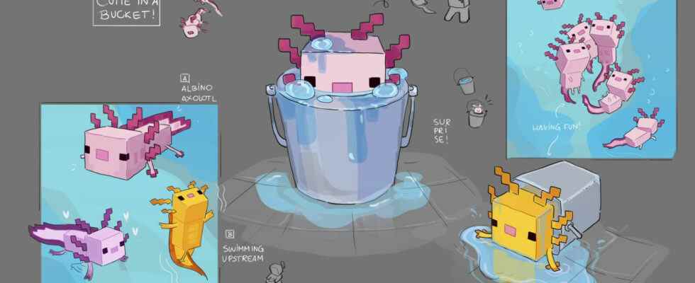 Minecraft ajoute des axolotls dans le dernier instantané de Caves & Cliffs