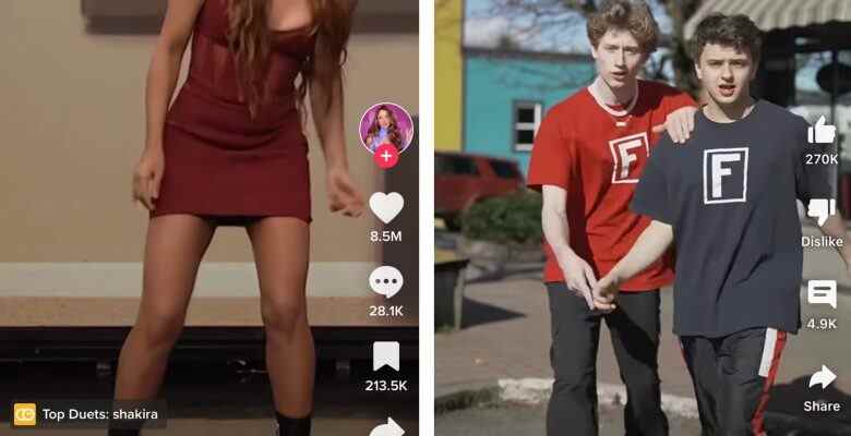 Dancing videos are popular on TikTok and YouTube Shorts.