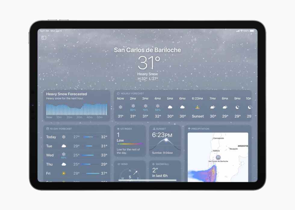 L'iPad aura enfin sa propre version de l'application Météo. 