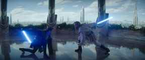 Hayden Christensen (Anakin Skywalker) et Obi-Wan Kenobi (Ewan McGregor) dans une scène d'Obi-Wan Kenobi.