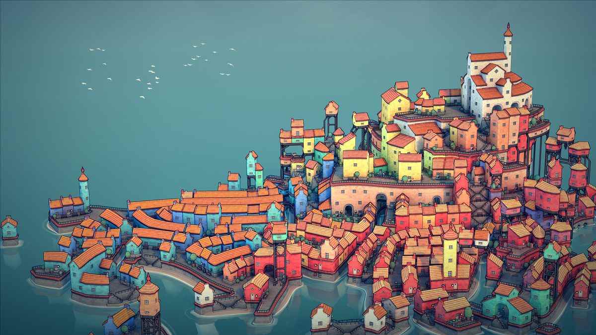 Townscaper - Une petite ville portuaire élaborée créée dans le jeu Townscaper