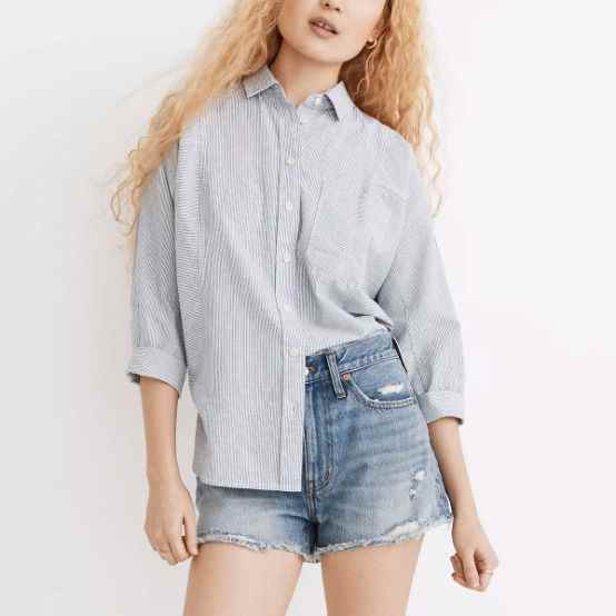 Madewell Relaxed Denim Shorts in Renfield Wash : Destructed Edition