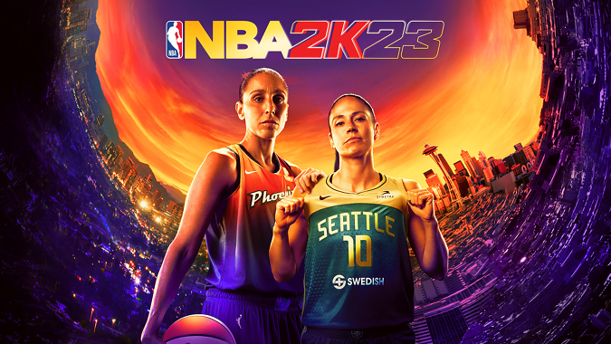 La couverture WNBA pour NBA 2K23, avec Diana Taurasi et Sue Bird.