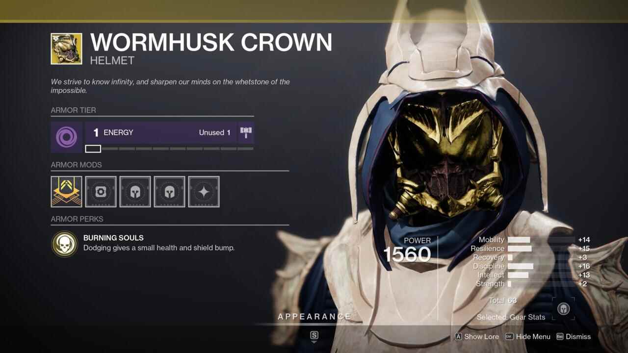 Wormhusk Crown est l'un des chasseurs exotiques les plus utiles, en particulier lorsque vous recherchez une mobilité élevée.