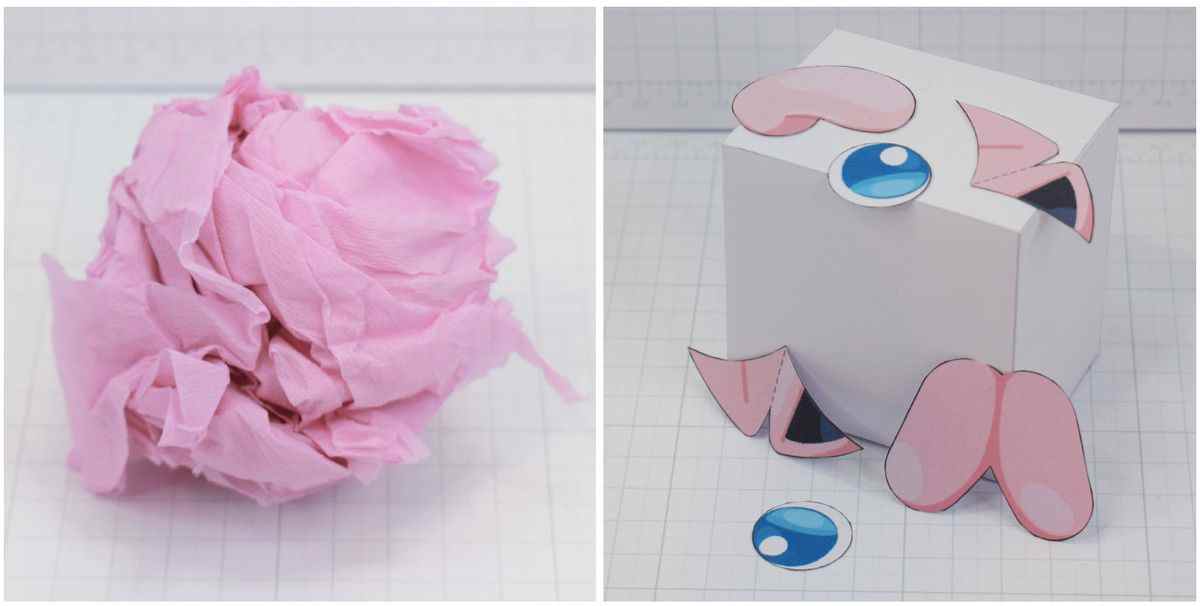 Paper Ball Jigglypuff processus 1/4
