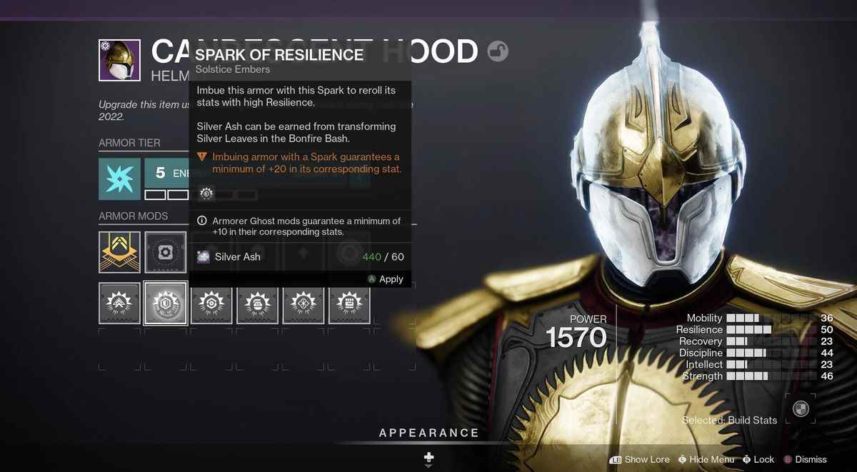 Un Gardien relance son armure Solstice of Heroes 2022 dans Destiny 2