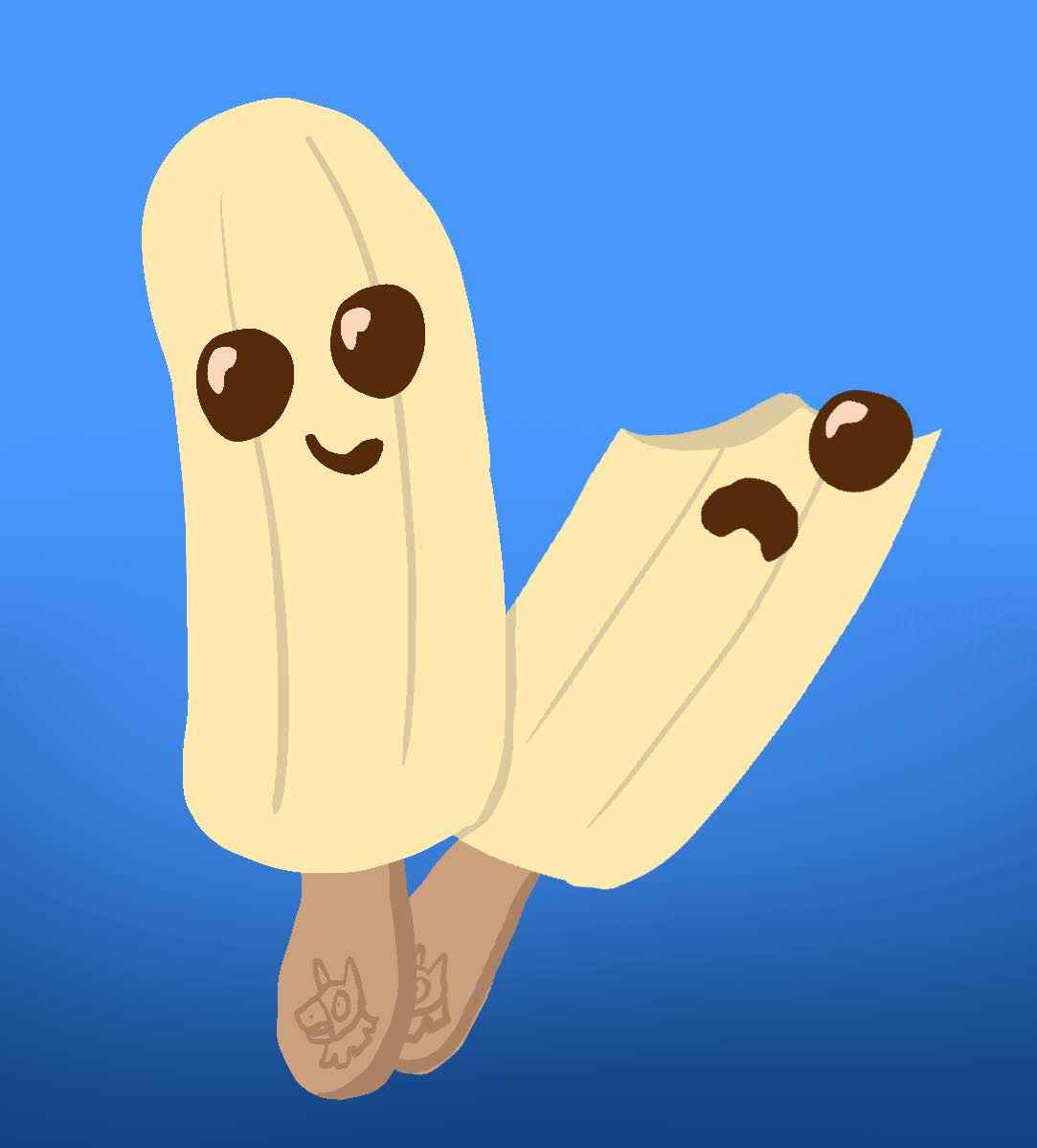 Une illustration du personnage de Fortnite Peely en tant que banane congelée