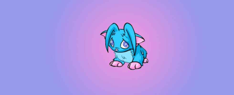A Neopet looking very sorry for itself.