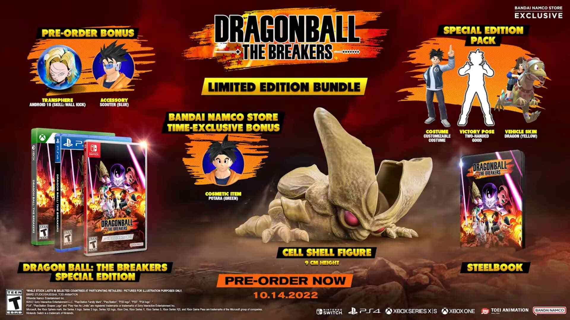 Dragon Ball: The Breakers date de sortie octobre 2022 versions standard numérique édition spéciale limitée collector Bandai Namco Dimps Frieza dévoile la bande-annonce Namek