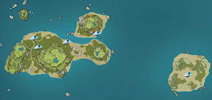 carte montrant les emplacements des conques de l'île brisée