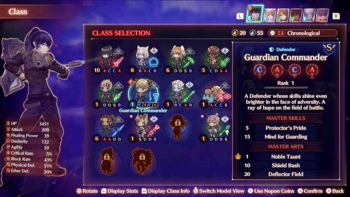 Le système de classes dans Xenoblade Chronicles 3