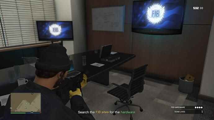 La première pièce matérielle FIB (bureau) de la mission GTA Online USP Intelligence
