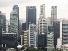 La ligne d'horizon du quartier central des affaires de Singapour, le lundi 16 mai 2022. Singapour devrait publier ses chiffres du produit intérieur brut (PIB) du premier trimestre le 19 mai. Photographe : Ore Huiying/Bloomberg