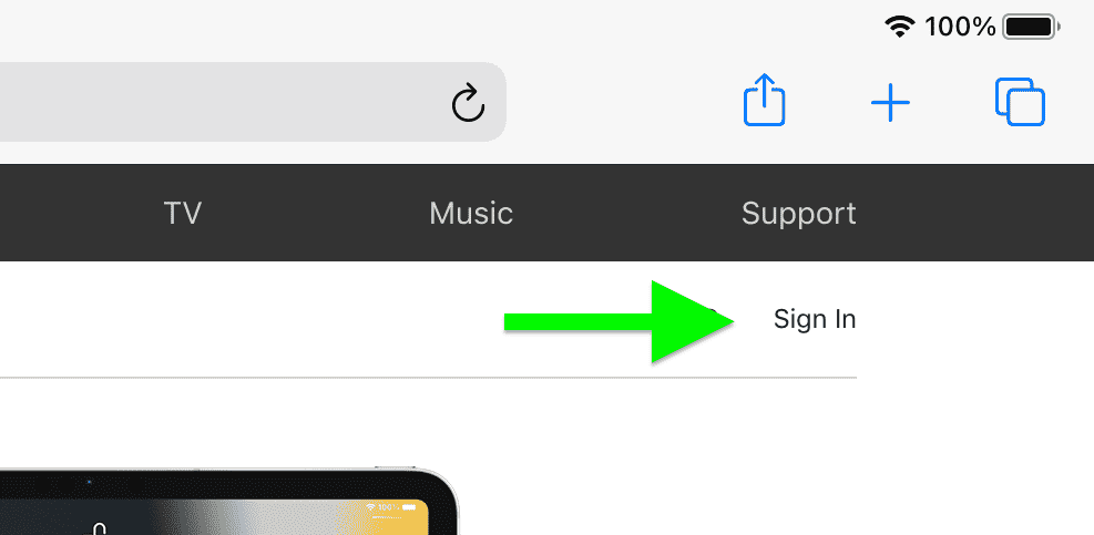Page bêta publique d'iPadOS 16 mettant en évidence la section Cliquez sur Connexion