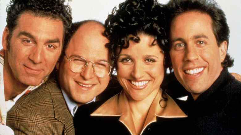 Michael Richards, Jason Alexander, Julia Louis-Dreyfus, Jerry Seinfeld dans "Seinfeld"