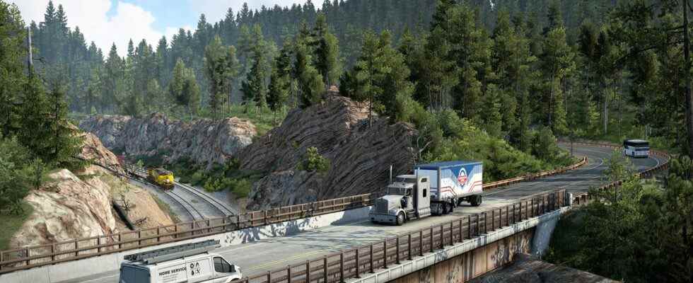 Regardez un trajet de 30 minutes à travers la magnifique extension Montana d'American Truck Simulator