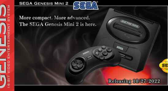 SEGA Genesis Mini 2 confirmé pour l'Amérique du Nord, lancement le 27 octobre