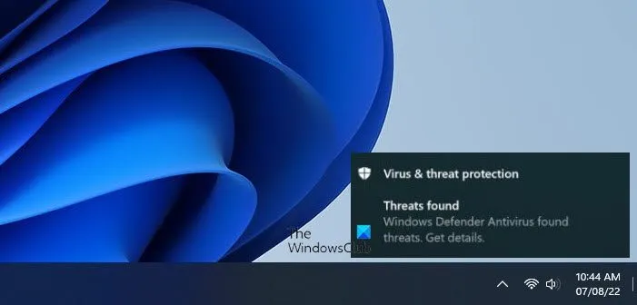 Windows Defender n'arrête pas de dire que des menaces ont été trouvées