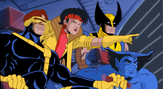 Cyclops, Jubilee, Wolverine, and Beast on X-Men: The Animated Series