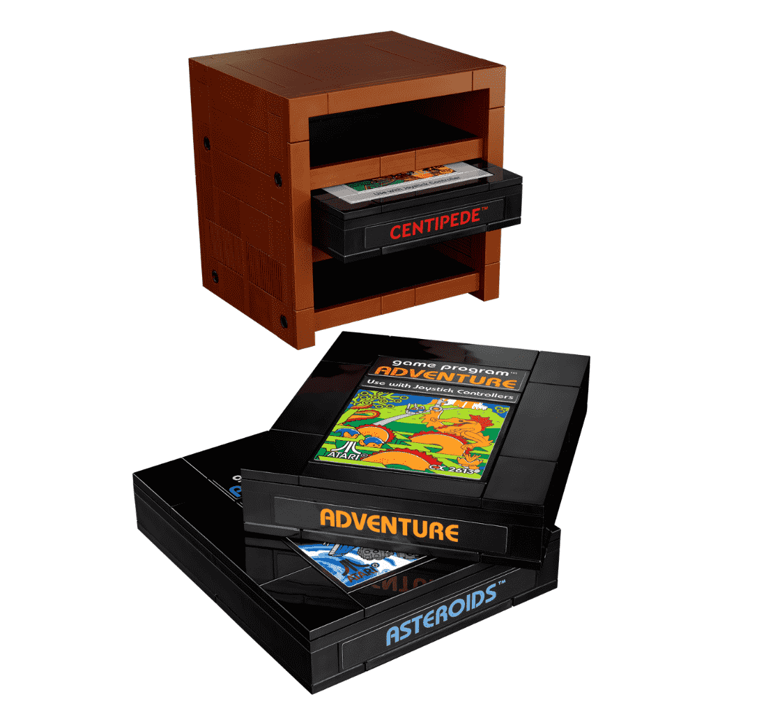 Cartouches et support Lego Atari 2600