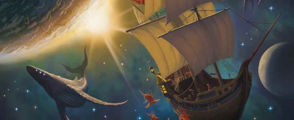 Spelljammer: Adventures in Space galleon and space whales