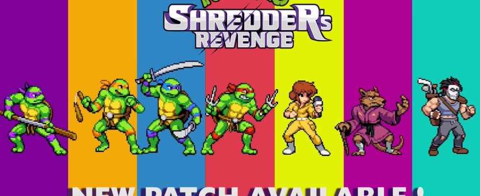 La mise à jour de Shredder's Revenge est maintenant disponible, notes de mise à jour